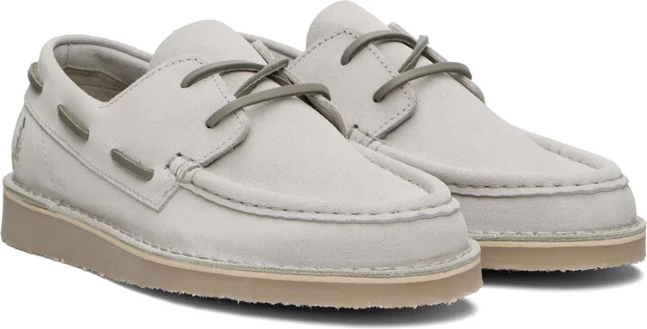 Fred Perry Taupe Meaden Suede Boat Shoes - Image 4