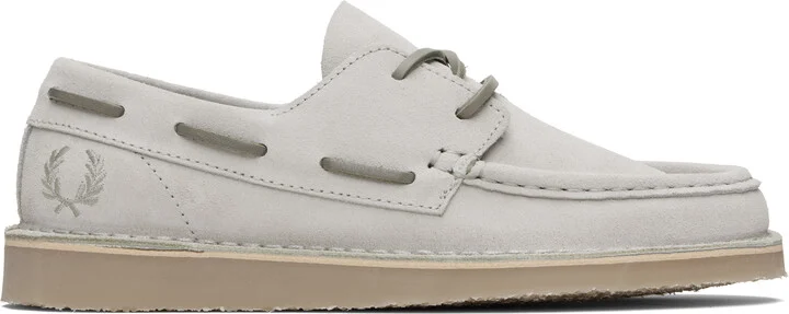 Fred Perry Taupe Meaden Suede Boat Shoes