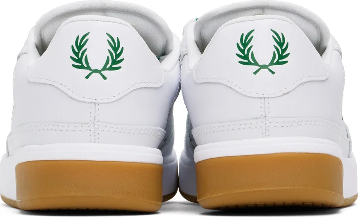 Fred Perry White & Green B300 Sneakers - Image 2