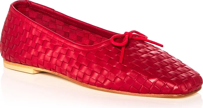 Crimson Red Closed Woven Calf