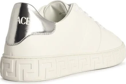 'free Bio' White Faux Leather Sneakers - Image 3