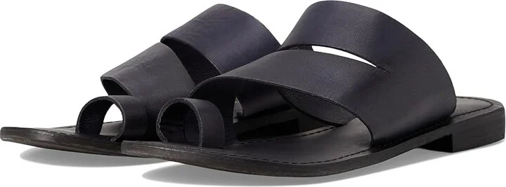 Free People Abilene Top Loop Sandal Women's Shoes Washed Black : EU 37 (US Women's 7) M, Leather