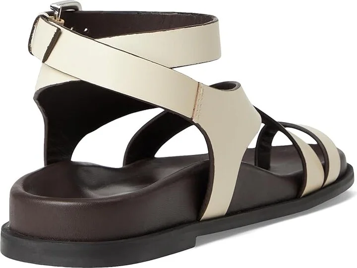 Free People Anya Criss-cross Footbed Sandals Women's Dress Sandals Ecru : EU 36 (US Women's 6) M, Suede - Image 4
