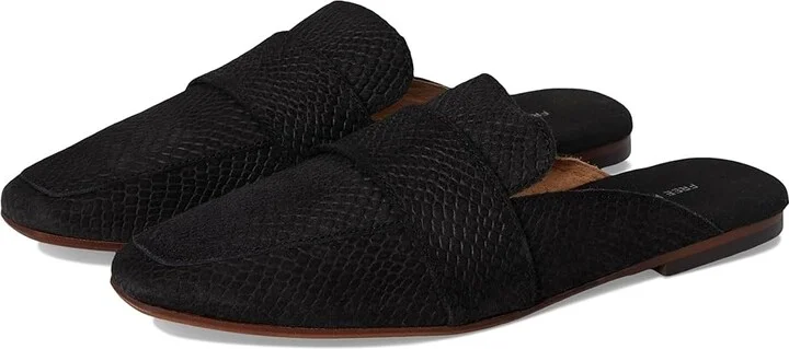 Free People At Ease Embossed Loafer Women's Shoes Black Suede : EU 36.5 (US Women's 6.5) M, Leather