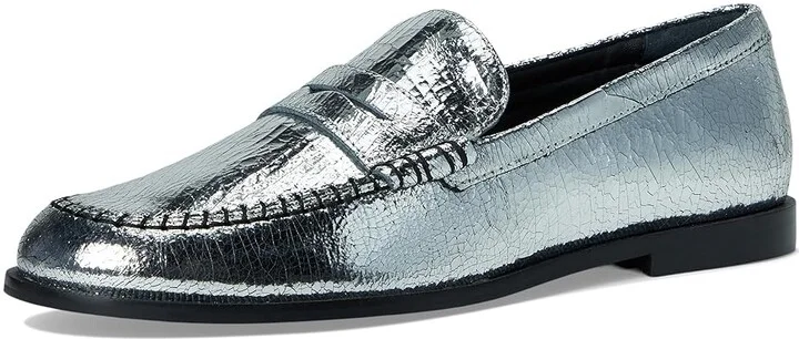 Free People Blanket Stitch Loafers Women's Shoes Pale Pewter Leather : EU 39 (US Women's 9) M, Leather/Rubber - Image 5