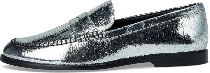 Free People Blanket Stitch Loafers Women's Shoes Pale Pewter Leather : EU 39 (US Women's 9) M, Leather/Rubber - Image 6