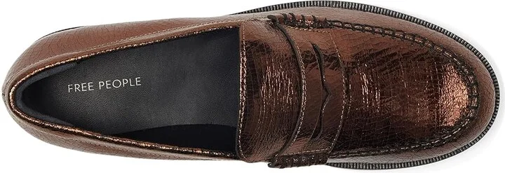 Free People Blanket Stitch Loafers Women's Shoes Pale Pewter Leather : EU 39 (US Women's 9) M, Leather/Rubber - Image 8