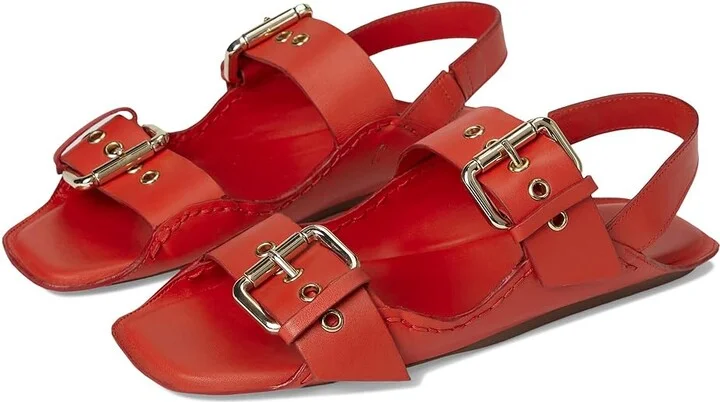 Free People Blossom Buckle Sandal Women's Wedge Shoes Salsa Leather : EU 38.5 (US Women's 8.5) M