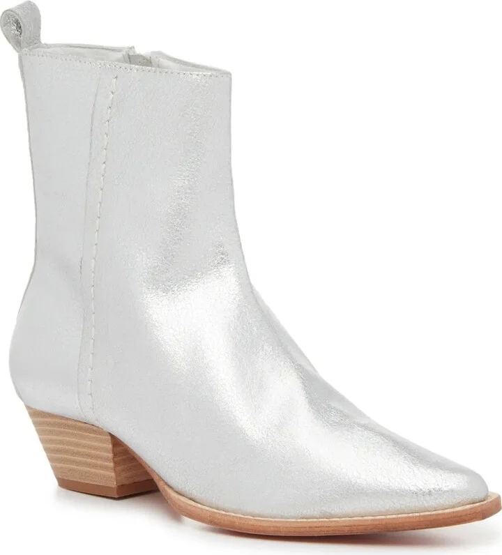 Silver Metallic Leather