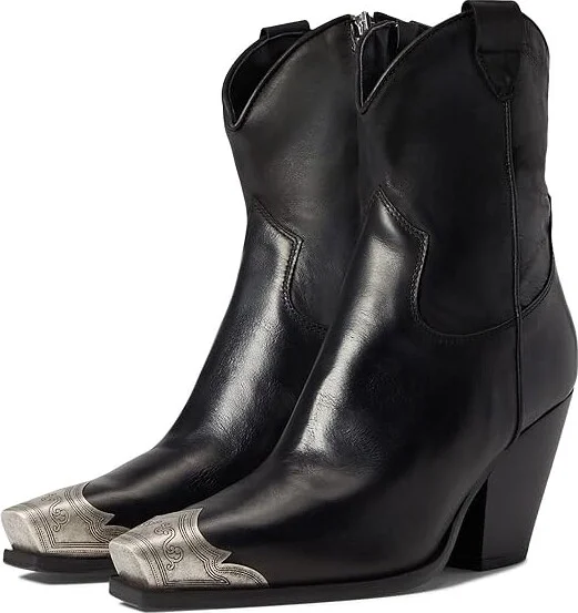 Free People Brayden Western Boots Women's Shoes Black : EU 37 (US Women's 7) M, Leather