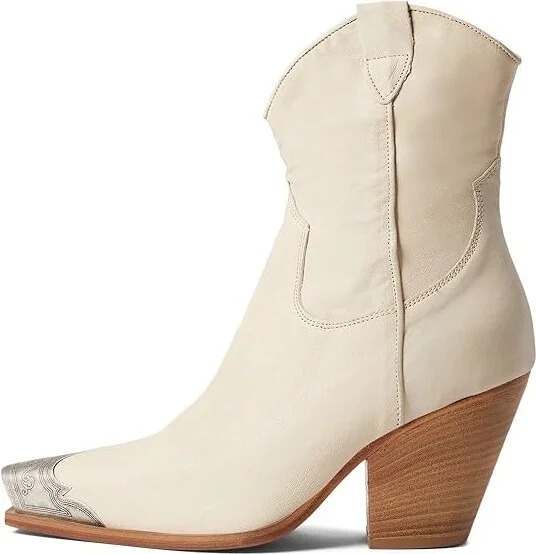 Free People Brayden Western Boots Women's Shoes Bone : EU 36 (US Women's 6) M, Leather - Image 5