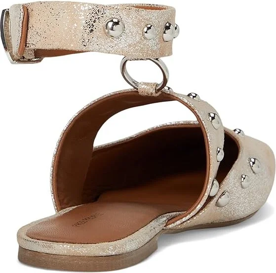 Free People Camille Mystic O-ring Flats Women's Dress Flat Shoes Champagne Foiled Sue : EU 38.5 (US Women's 8.5) M, Suede - Image 4