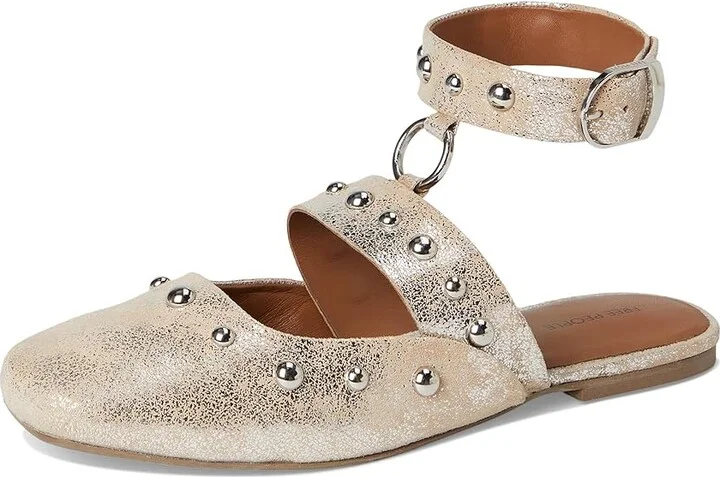 Free People Camille Mystic O-ring Flats Women's Dress Flat Shoes Champagne Foiled Sue : EU 38.5 (US Women's 8.5) M, Suede - Image 5