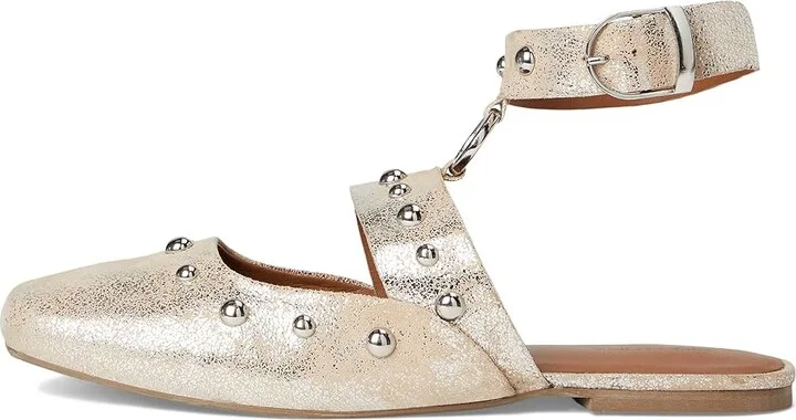 Free People Camille Mystic O-ring Flats Women's Dress Flat Shoes Champagne Foiled Sue : EU 38.5 (US Women's 8.5) M, Suede - Image 6