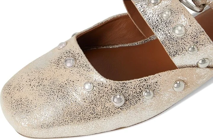 Free People Camille Mystic O-ring Flats Women's Dress Flat Shoes Champagne Foiled Sue : EU 38.5 (US Women's 8.5) M, Suede - Image 7