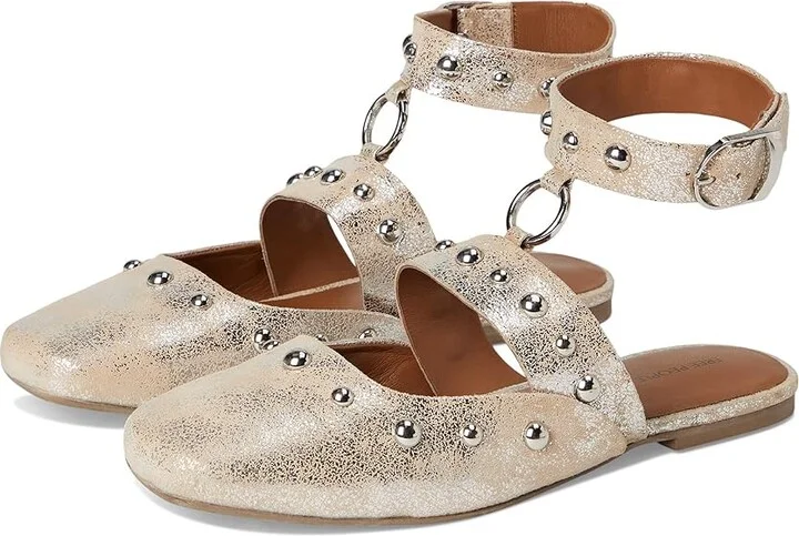 Free People Camille Mystic O-ring Flats Women's Dress Flat Shoes Champagne Foiled Sue : EU 38.5 (US Women's 8.5) M, Suede