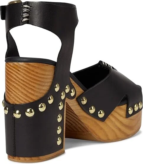 Free People Cecily Clog Women's Shoes Black : EU 41 (US Women's 11) M, Leather - Image 4