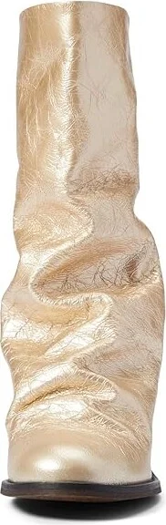 Free People Date Night Elle Block Heel Women's Shoes Gold Metallic : EU 39.5 (US Women's 9.5) M, Leather - Image 2