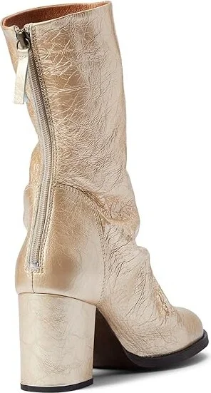 Free People Date Night Elle Block Heel Women's Shoes Gold Metallic : EU 39.5 (US Women's 9.5) M, Leather - Image 4