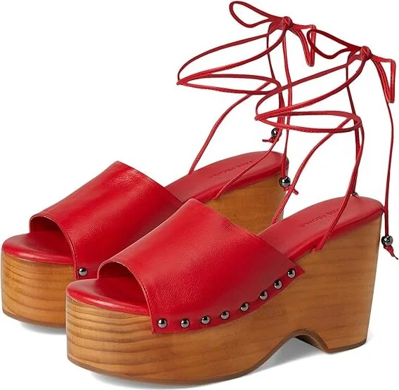 Free People Front Row Wrap Clog Women's Shoes Salsa Leather : EU 39.5 (US Women's 9.5) M