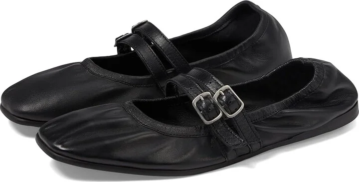 Free People Gemini Ballet Flat Women's Shoes Black : EU 36 (US Women's 6) M, Leather