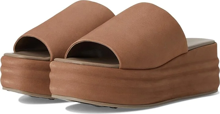 Free People Harbor Flatform Sandals Women's Shoes Fawn Grey : EU 36.5 (US Women's 6.5) M, Leather
