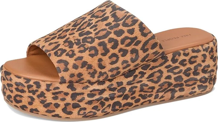 Free People Harbor Flatform Sandals Women's Shoes Leopard Suede : EU 39.5 (US Women's 9.5) M, Rubber - Image 5