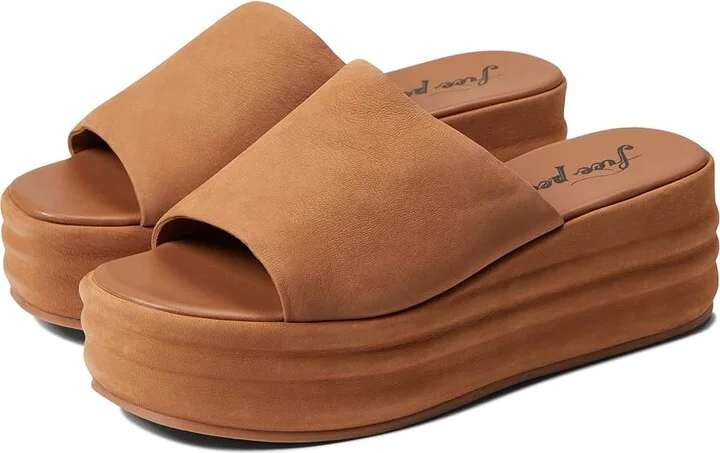 Free People Harbor Flatform Sandals Women's Shoes Tan : EU 39 (US Women's 9) M, Leather