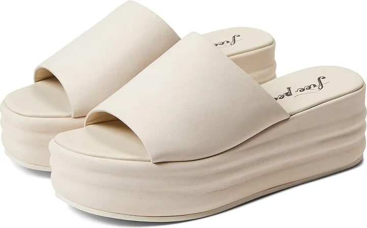 Free People Harbor Flatform Sandals Women's Shoes Vanilla : EU 39 (US Women's 9) M, Leather