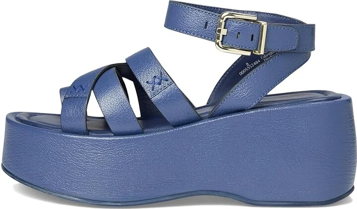 Free People Hazel Flatform Sandals Women's Dress Sandals Old School Indigo : EU 39 (US Women's 9) M, Leather - Image 6