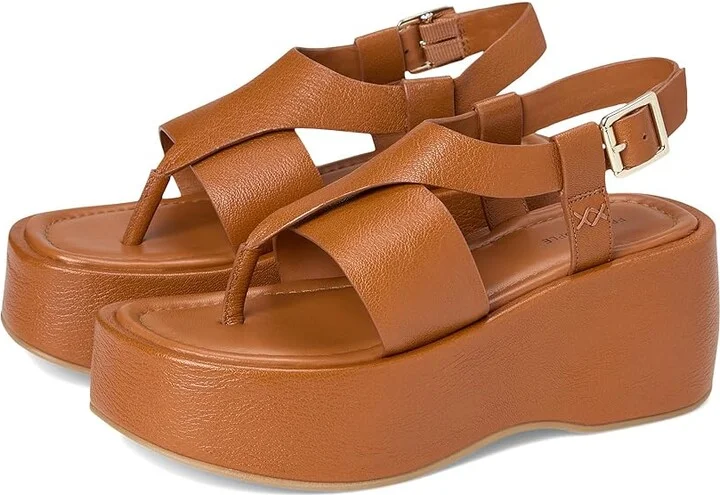 Free People Holt Flatform Sandals Women's Dress Sandals Cognac : EU 41 (US Women's 11) M, Rubber