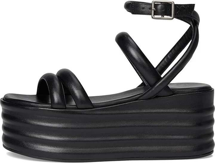 Free People Iris Flatform Women's Wedge Shoes Black Leather : EU 38.5 (US Women's 8.5) M, Leather/Rubber - Image 6