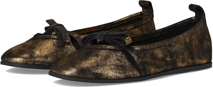 Free People Mania Bow Flats Women's Shoes Bronze Age Metallice : EU 40 (US Women's 10) M, Leather