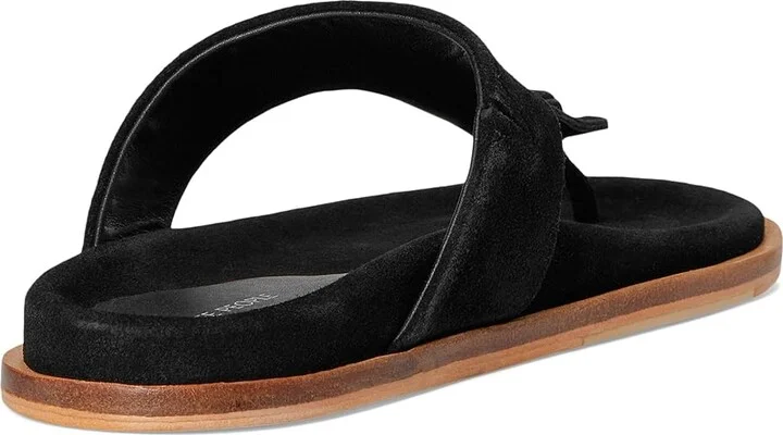 Free People Mika Footbed Sandal Women's Wedge Shoes Black Suede : EU 36 (US Women's 6) M - Image 4