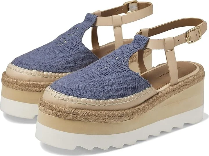 Free People Morning In Mykonos Espadrille Women's Flat Shoes Seascape : EU 39 (US Women's 9) M, Leather/Textile