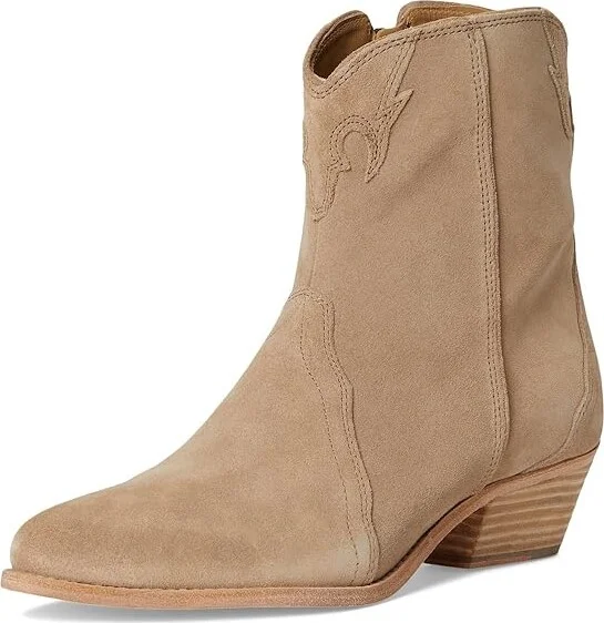 Free People New Frontier Western Boot Women's Shoes Oyster Suede : EU 38 (US Women's 8) M, Leather - Image 5
