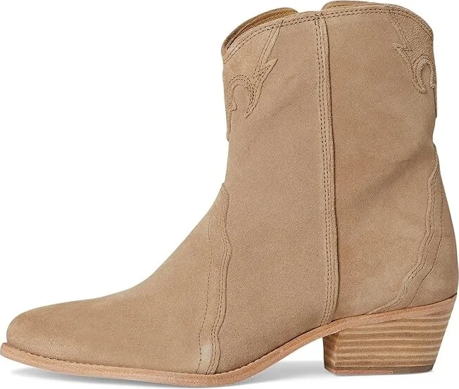 Free People New Frontier Western Boot Women's Shoes Oyster Suede : EU 38 (US Women's 8) M, Leather - Image 6