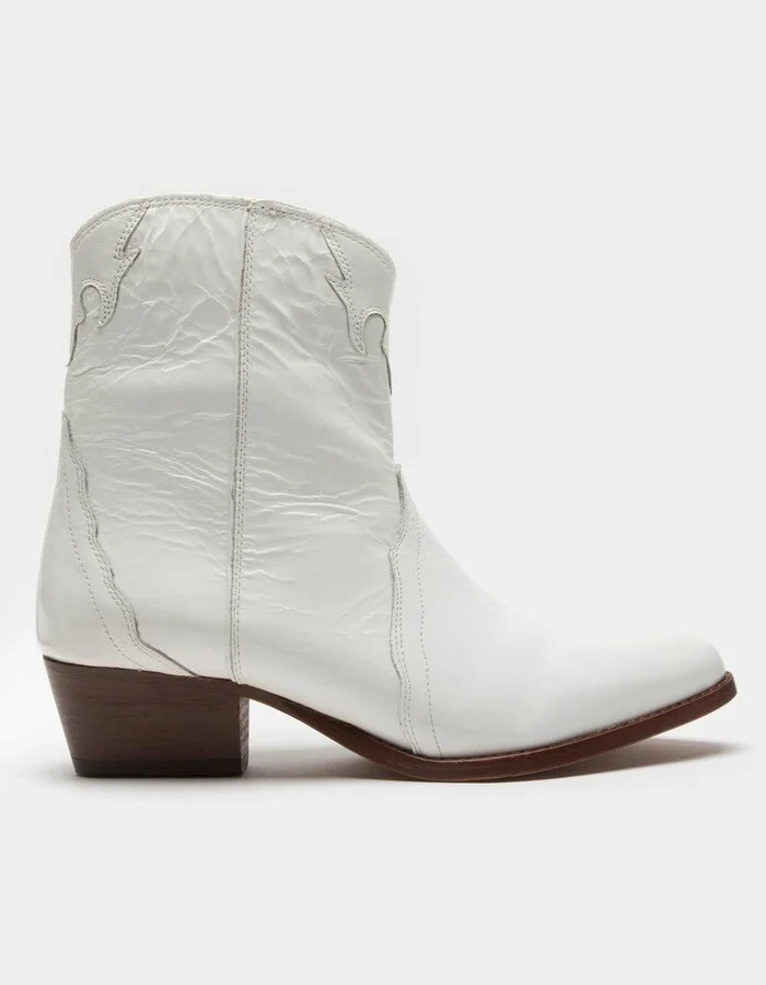 FREE PEOPLE New Frontier Womens White Western Boots - Image 2