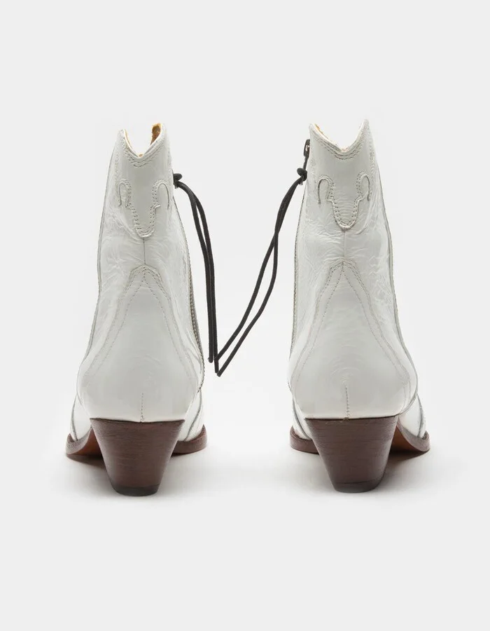 FREE PEOPLE New Frontier Womens White Western Boots - Image 4