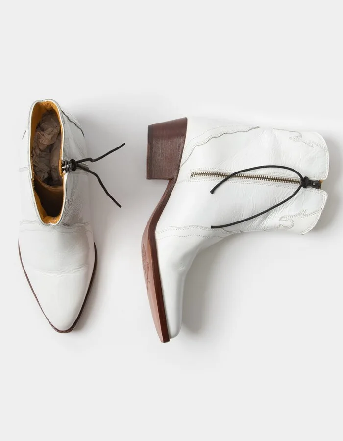 FREE PEOPLE New Frontier Womens White Western Boots - Image 5