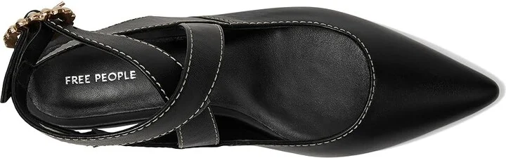 Free People Parisa Point Flat Women's Shoes Black : EU 36.5 (US Women's 6.5) M, Leather - Image 2