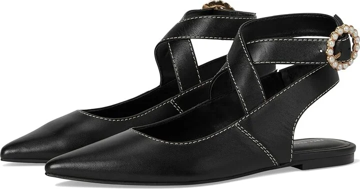 Free People Parisa Point Flat Women's Shoes Black : EU 36.5 (US Women's 6.5) M, Leather