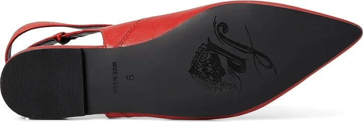 Free People Parisa Point Flat Women's Shoes Red : EU 37.5 (US Women's 7.5) M, Leather - Image 3