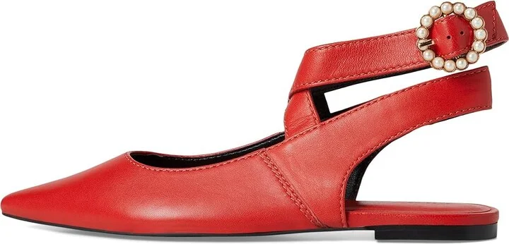 Free People Parisa Point Flat Women's Shoes Red : EU 37.5 (US Women's 7.5) M, Leather - Image 6
