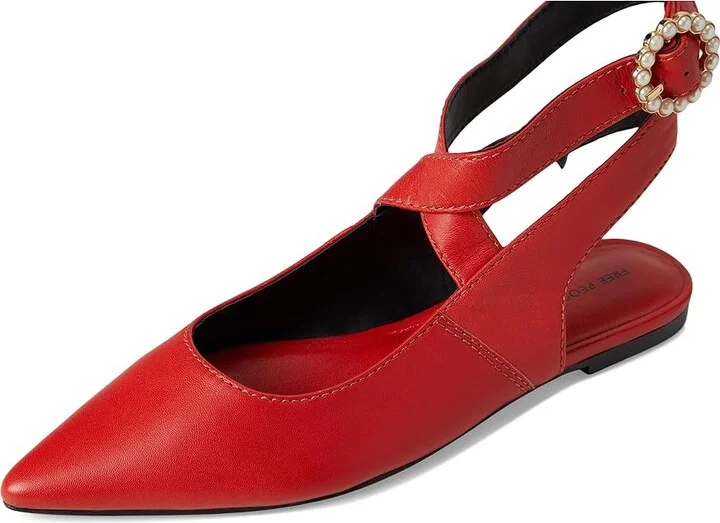 Free People Parisa Point Flat Women's Shoes Red : EU 37.5 (US Women's 7.5) M, Leather - Image 7