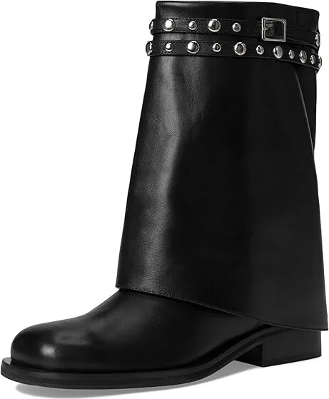Free People Scorpio Studded Foldover Women's Motocross Boots Black : EU 37 (US Women's 7) M, Leather - Image 5