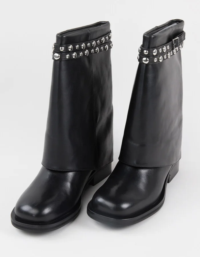 FREE PEOPLE Scorpio Womens Studded Foldover Boots