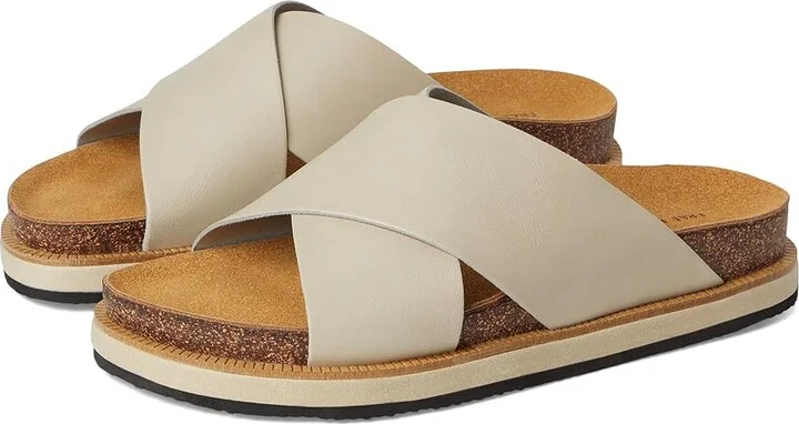 Free People Sidelines Footbed Sandals Women's Dress Sandals Dove Grey : EU 41 (US Women's 11) M, Faux Leather