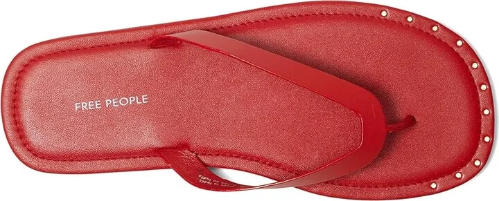 Free People Sona Thong Sandal Women's Wedge Shoes Salsa : EU 41 (US Women's 11) M, Leather - Image 2