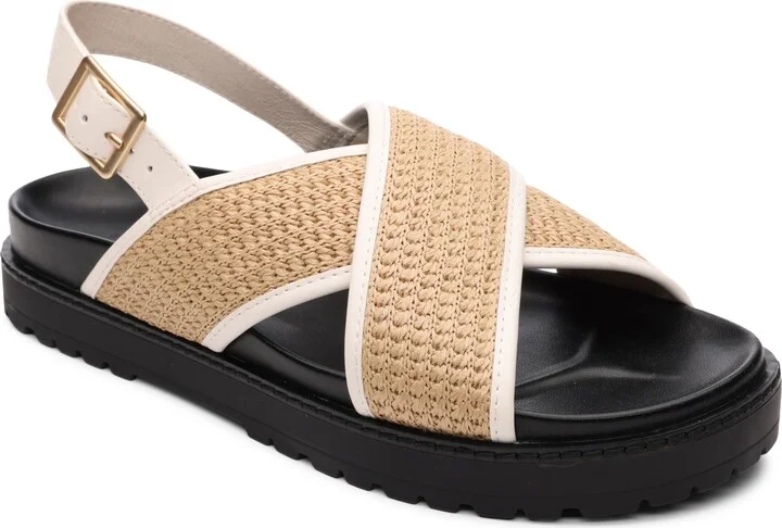 Freedom Raffia Slingback Platform Sandal